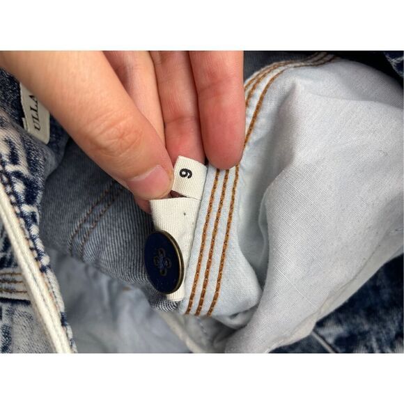 Ulla Johnson Ellis Acid Wash Wide Jeans Light Wash Size 6 Cropped - Picture 14 of 15